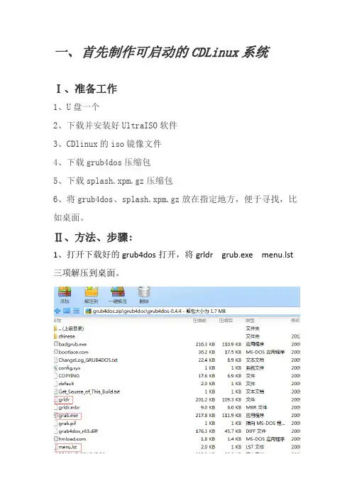 U盘老毛桃系统集成CDlinux系统