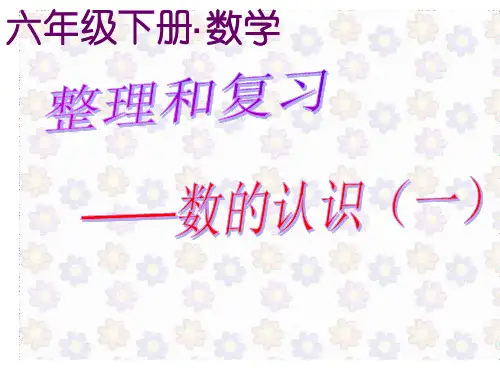 六年级下册数学课件-6.1数的认识 ｜人教新课标(2014秋) (共20张PPT)