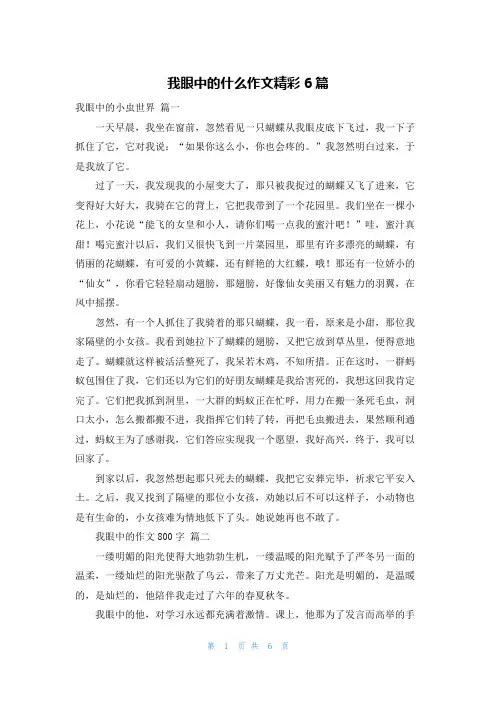 我眼中的什么作文精彩6篇