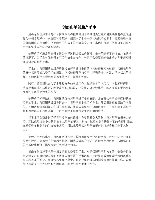 一例奶山羊剖腹产手术