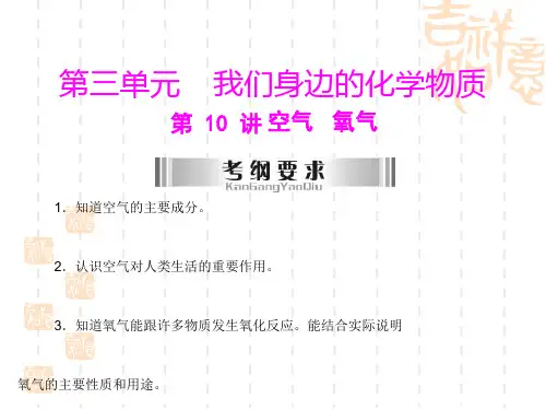 初中九年级(初三)化学课件 空气氧气复习