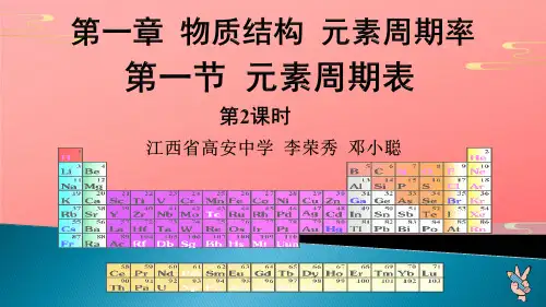 人教版高中化学必修二第一章 第一节元素周期表 第课时PPT