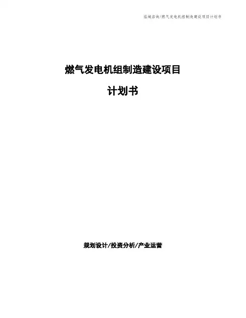 燃气发电机组制造建设项目计划书