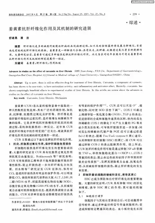 姜黄素抗肝纤维化作用及其机制的研究进展