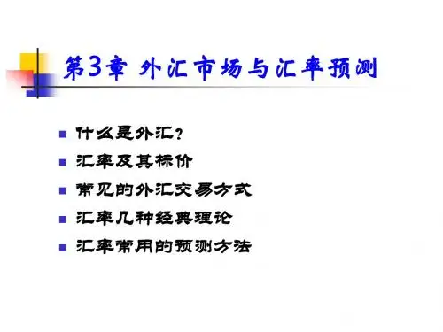 第3章 外汇市场与汇率预测