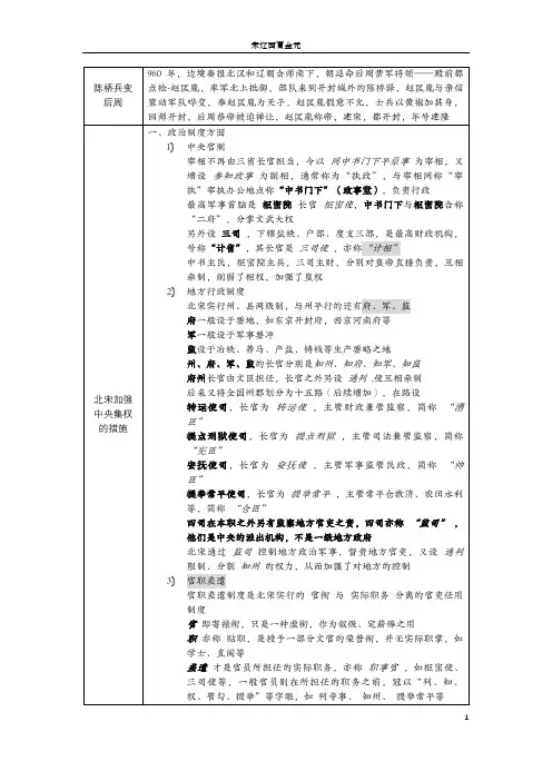 宋辽西夏金元 名词解释