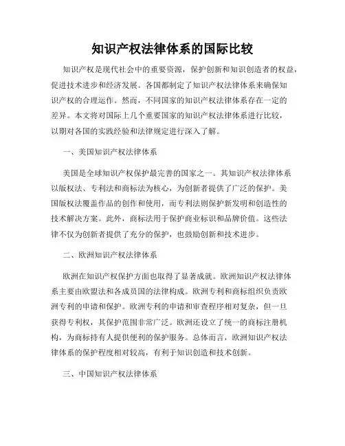 知识产权法律体系的国际比较