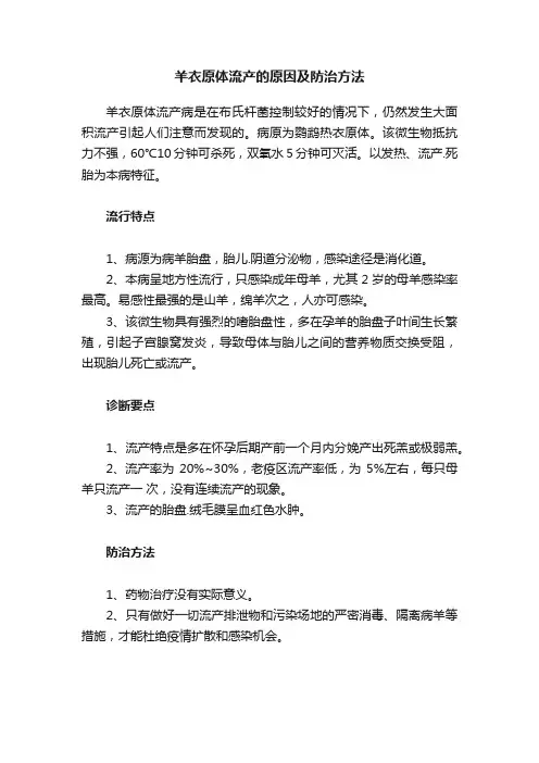 羊衣原体流产的原因及防治方法