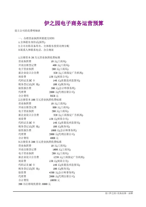 电子商务运营预算