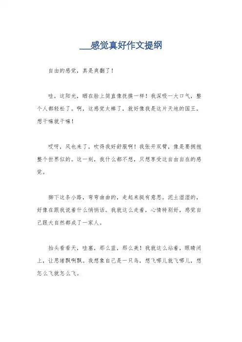 ___感觉真好作文提纲