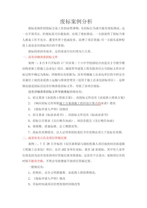 废标案例分析