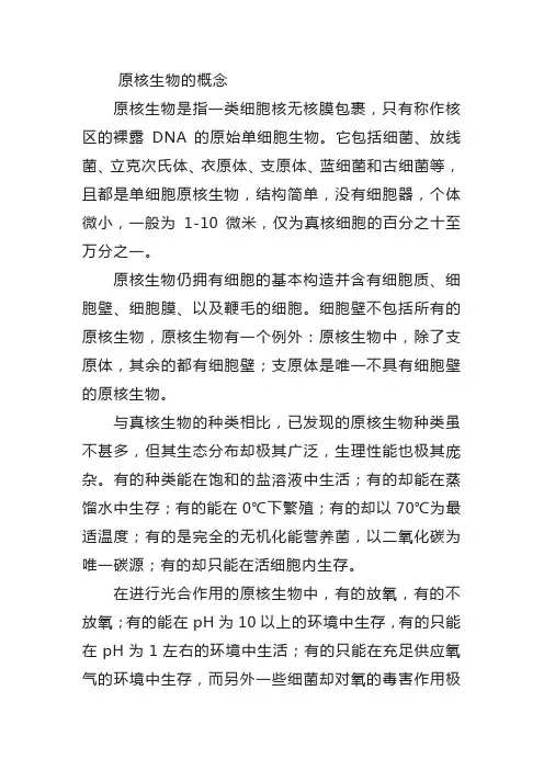 原核生物的概念