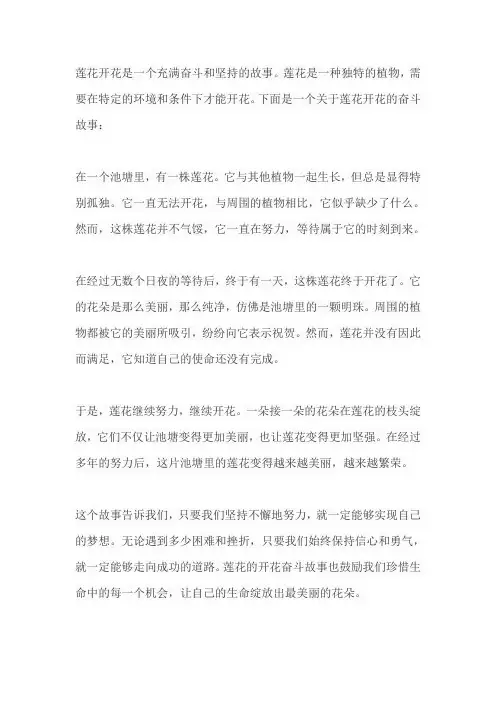 莲花开花奋斗故事