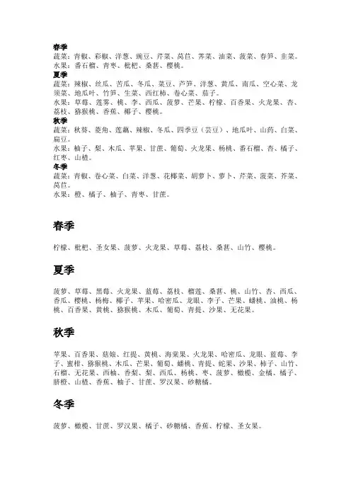 十二月应季水果蔬菜 2