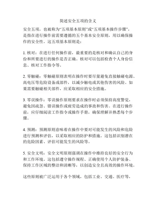 简述安全五项的含义