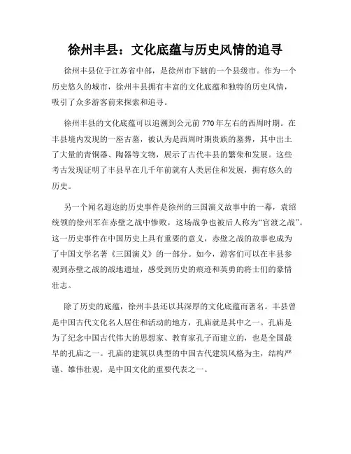 徐州丰县：文化底蕴与历史风情的追寻