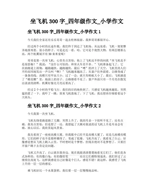 坐飞机300字四年级作文小学作文