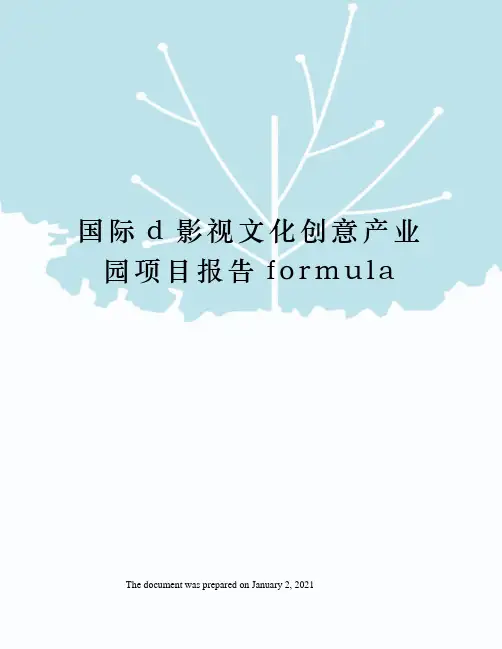 国际d影视文化创意产业园项目报告formula