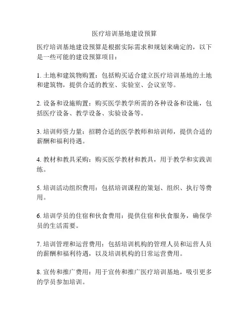 医疗培训基地建设预算