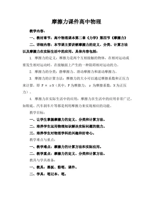 摩擦力课件高中物理