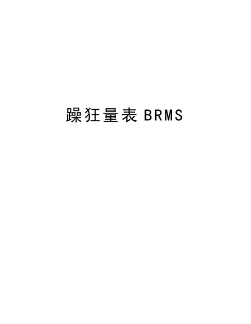 躁狂量表BRMS复习过程