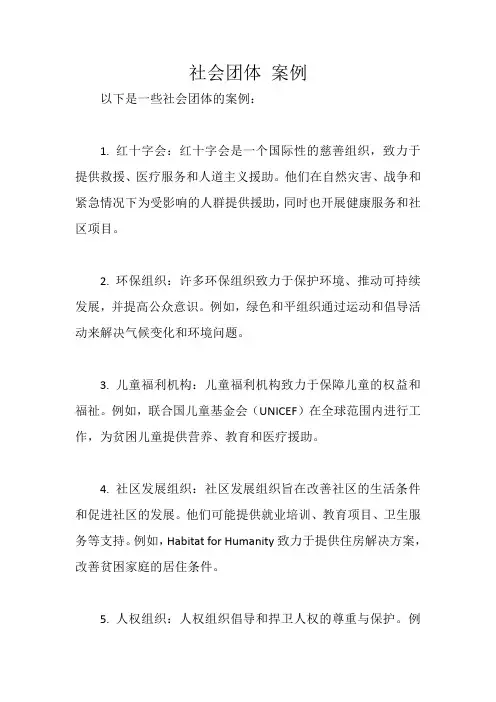 社会团体 案例