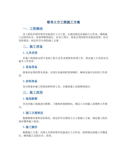 塔吊土方工程施工方案