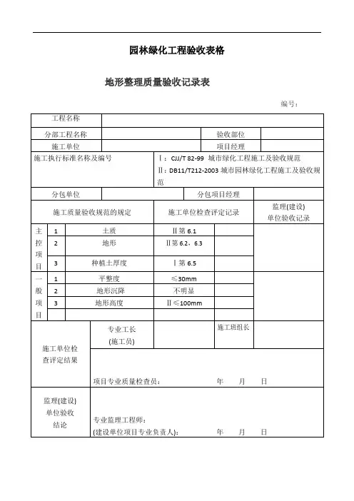 园林绿化工程验收最全表格-(样板)