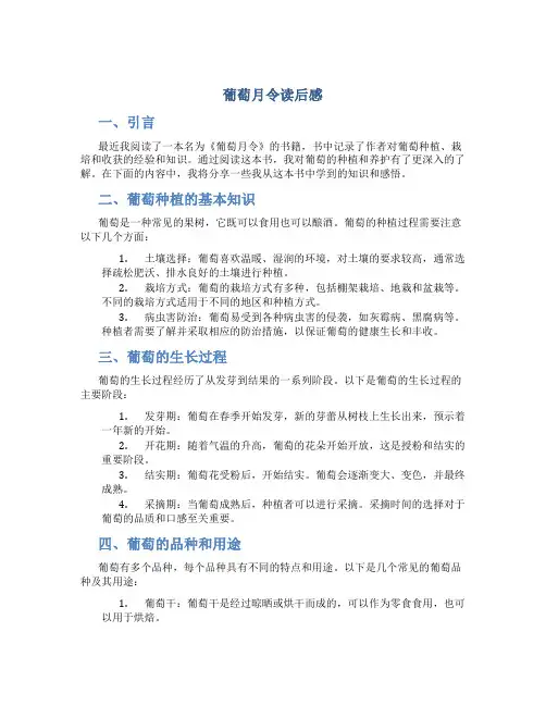 葡萄月令读后感1600
