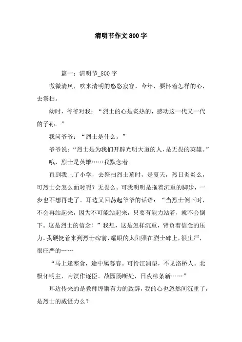 清明节作文800字 2