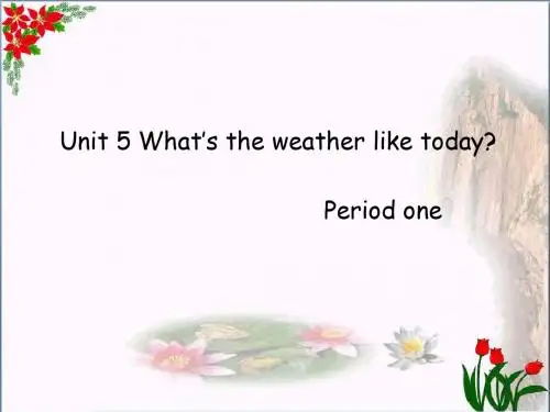 五年级英语下册 unit 5 what’s the weather like today精选优质PPT课件6 陕旅版