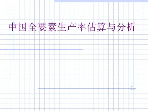 中国全要素生产率和估算和分析
