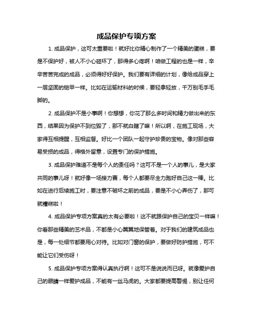 成品保护专项方案