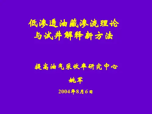 低渗透渗流机理及试井解释方法-姚军