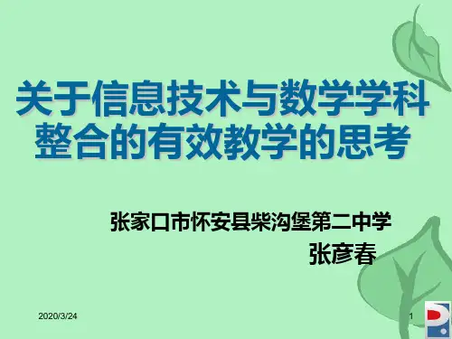 信息技术与数学学科的整合PPT课件
