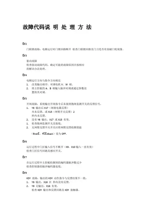 蓝光故障代码及处理方法