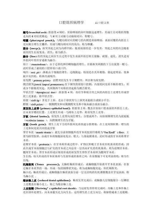 口腔组织病理学汇总讲解