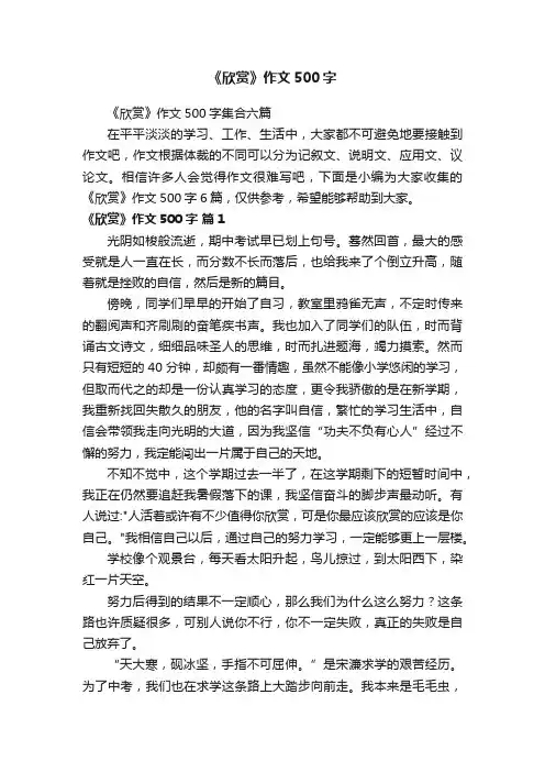 《欣赏》作文500字