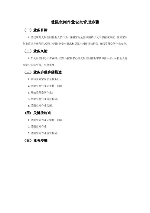 受限空间作业安全管理流程