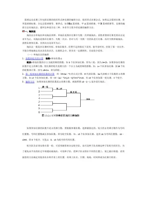 篮球比赛编排方法