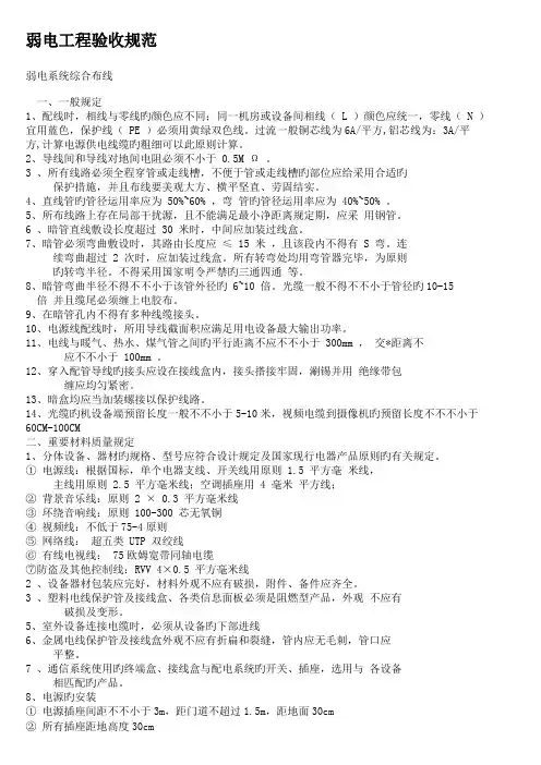 弱电关键工程验收基础规范