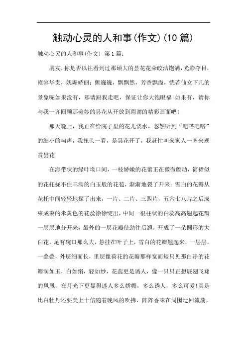 触动心灵的人和事(作文)(10篇)