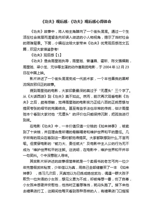 《功夫》观后感-《功夫》观后感心得体会