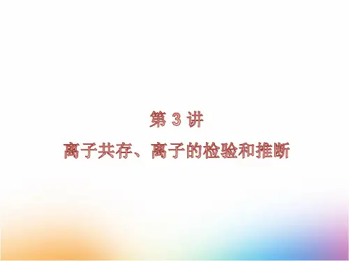 高三化学一轮复习精品课件1：离子共存、离子的检验和推断