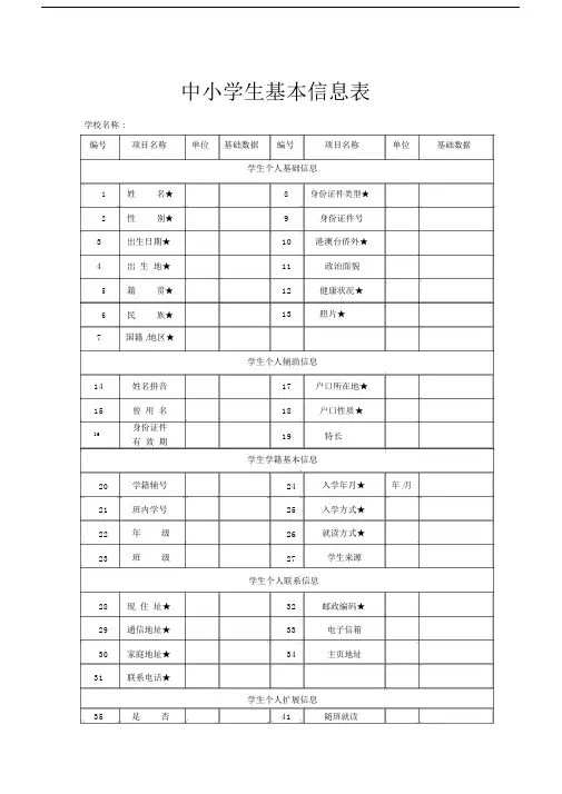 中小学生基本信息表.docx