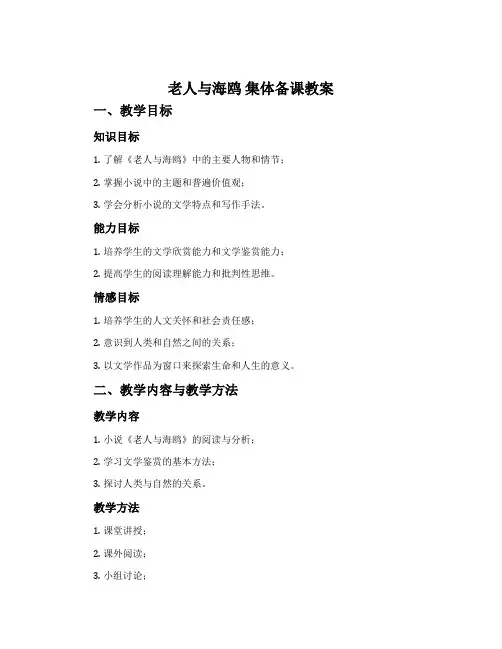 《老人与海鸥》 集体备课教案