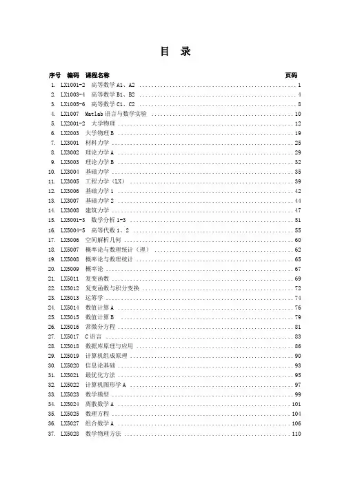 高等数学A1、A2课程教学大纲-山东建筑大学