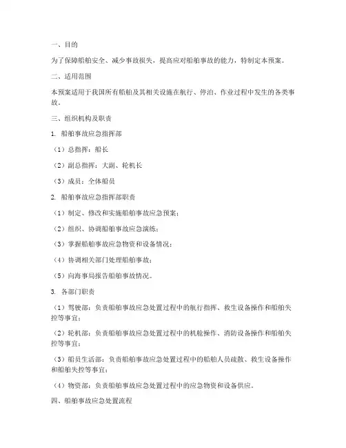 船舶事故应急预案