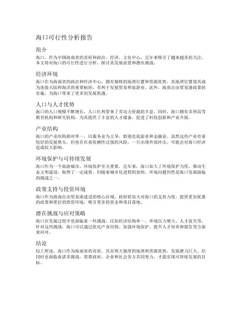 海口可行性分析报告