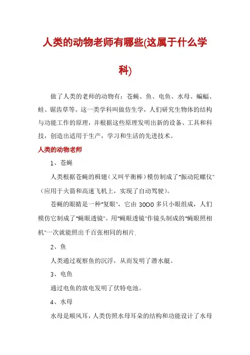 人类的动物老师有哪些